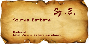 Szurma Barbara névjegykártya