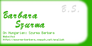 barbara szurma business card